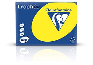 Clairefontaine Trophee 4100C Paper Assorted Pastel Colours 80 G/M2 Contains 5 X 20 Sheets