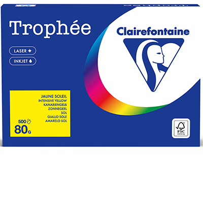 Clairefontaine Trophée - Papier couleur - A4 (210 x 297 mm) - 80 g/m² - 500  feuilles - coloris fluos